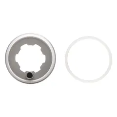 Metal baffle assembly for DeVilbiss paint spray guns. Compatible with model JGA-570-10. Used in the air cap system to shape and control the spray pattern for consistent coating application in industrial finishing operations.