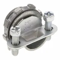 Die cast zinc straight connector with a 2-screw strap and snap-in design for securing 3/8 in trade size MC cable. Non-insulated with a silver finish. Suitable for terminating cable in junction boxes or enclosures in electrical installations