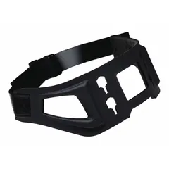 Black rubber accessory belt for 3M Versaflo PAPR systems. Secures powered air purifying respirator components during industrial operations. Easy-to-clean surface resists contamination from common workplace substances.