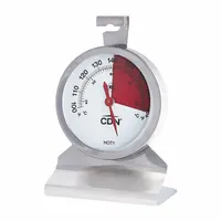 Analog dial thermometer for monitoring hot-held food temperatures. Features a 2 in dial, 1 3/4 in stem, stainless steel case, glass lens, and ±0.3 °F accuracy. NSF certified and metal detectable for food service environments