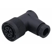 IFM M18 Circular Connector: M18 Female Thread with 90° Angled Connection, 4 Socket, Polyester, IP65 (MPN E1003A)