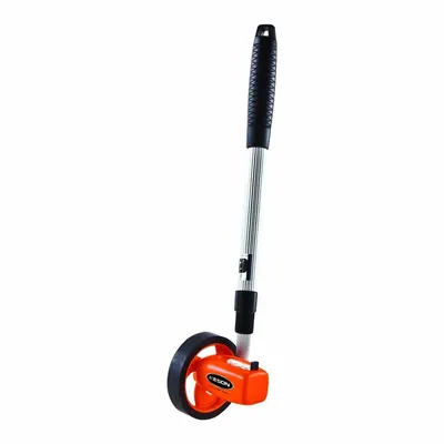 KESON Measuring Wheel: 9,999 ft Range, Adj Handle Handle, Spoked Single Wheel - Mechanical Indoor-Outdoor Measuring Wheels