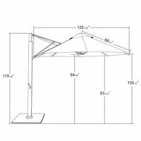 CALIFORNIA UMBRELLA Outdoor Umbrella: Tan, Aluminum/Steel, Hand Crank, 125 3/16 in Overall Dia (MPN SOLA118001-6004)