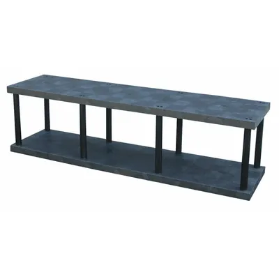 STRUCTURAL PLASTICS Rak Plastik: 96 in x 24 in, Tinggi Keseluruhan 27 in - High-Durability Fixed Press-Fit Stationary Plastic Shelving