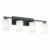 Decorative Vanity: Black, 60 W, 120V AC, Dimmable, 22 in Lg, 5 1/2 in Wd, 8 3/4 in Ht (MPN LEOV3109MBBK)
