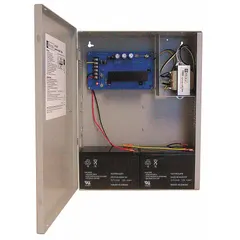 The ALTRONIX LPS3C24X is a linear power supply board housed in a steel enclosure. It accepts 115V AC input and provides a regulated 24VDC output at 2.5A. Suitable for use in industrial control panels, security systems, and access control applications requiring low-noise DC power.