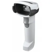 Rugged cordless handheld 2D barcode scanner with USB connection. White housing. Scanner only; cable required. Reads 2D barcodes in demanding environments such as warehouses, retail floors, and logistics centers