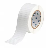 White matte-finish precut label roll designed for thermal transfer printing in cryogenic environments. Labels measure 1/4 in height by 2 in width with a 1/4 in roll length. Compatible with BBP11 printer series. Used for durable identification on pipes, valves, and equipment in extreme cold applications