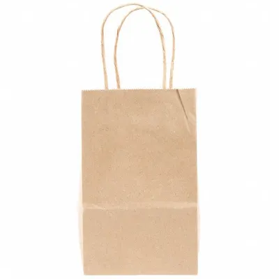 Tas Belanja DURO: 3 1/4 in Lb, 5 1/4 in Dl, 8 5/12 in Tg, Kraft, 250 PK (MPN 87093) - Merchandise Bags with Handle