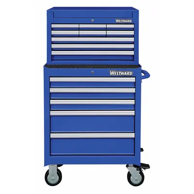 WESTWARD Kombinasi Lemari dan Kabinet Alat: 14 Laci, Tugas Ringan, Terkunci - Light-Duty Top Chest & Rolling Cabinet Combos