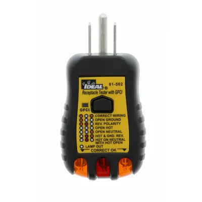 IDEAL Penguji: 120 V AC ke 120 V AC, 5-20P, GFCI, CAT II 150V, Lampu - Receptacle Testers