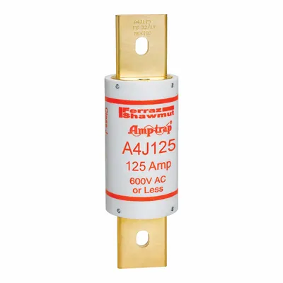 MERSEN Sekering: Seri A4J, Kelas J, Badan Pisau, Kerja Cepat, 125 A, 600 V AC, 300 V DC - Fast-Acting Bolt-On Fuses