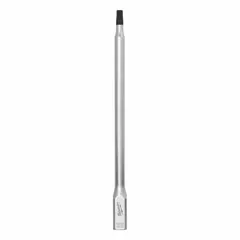 Torx bit socket with 1/4 in drive, T27 tip, and 6 in overall length. Fixed insert design for secure engagement with Torx fasteners. Suitable for driving T27 screws in assembly, maintenance, and repair tasks where extended reach is needed.