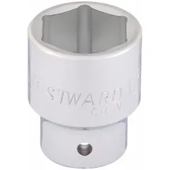 This 3/4-inch drive hand socket features a 1-5/16-inch SAE hex size with a 6-point standard configuration. Constructed from chrome, it is designed for tightening or loosening hex fasteners in automotive, heavy equipment, and industrial applications.