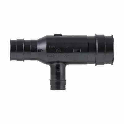 UPONOR Tee Berbarb: Ukuran 1 1/2 in ID x 1 1/2 in ID x 1/2 in ID - Expansion Polymer Barbed Tube Fittings