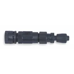 This faucet connection kit connects a standard outdoor faucet to 1/2 in or 5/8 in drip irrigation tubing. Made of black plastic, it includes a 150 mesh filter to protect the system from debris. Suitable for residential or light-commercial drip systems.
