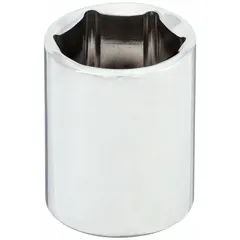 This 1/2" drive hand socket features a 24 mm metric size with a 6-point standard configuration. Constructed from chrome, it is suited for tightening or loosening hex fasteners in automotive, machinery, and general mechanical applications.