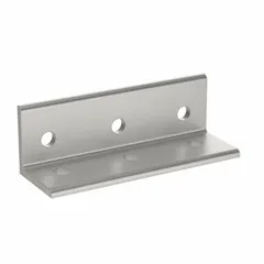 This inside corner bracket is designed for 15 Series aluminum framing systems. It measures 4 1/2 in x 1 31/64 in x 1 1/2 in and features 6 holes for secure fastening. Made of anodized aluminum, it provides a rigid right-angle connection for constructing machine guards, workstations, and conveyor frames.