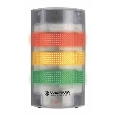 Rakitan Lampu Menara WERMA: 3 Tingkat, Hijau/Merah/Kuning, Termasuk Tingkat Sirene - Three-Tier Tower Light Assemblies