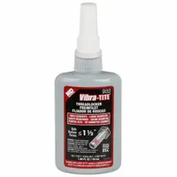 Red, high-strength threadlocker in a 1.69 fl oz bottle. Designed to lock and seal threaded fasteners against vibration loosening and leakage. Used on bolts, studs, and nuts in industrial machinery, pumps, and combustion equipment where a permanent bond is required