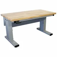 PRO-LINE Ergonomic Work Bench: Adj Ht, Maple, 60 in x 30 in, 1,000 lb Overall Load Capacity, Gray (MPN MVSII6030M-A31)
