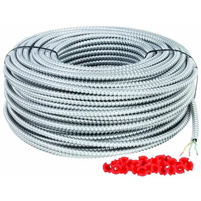 SOUTHWIRE Kabel Lapis Baja Berpelapis Logam: 12 AWG, 2 Konduktor, Tembaga, 250 ft, Aluminium - Standard Metal-Clad Cables