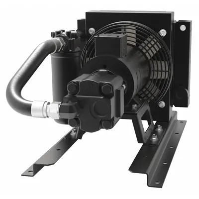 AKG Pendingin Oli Udara Paksa: 17 hp Panas Dihilangkan, 1.5 cu in, 11.3 gpm Aliran Maks. - Off-Line Forced Air Oil Coolers