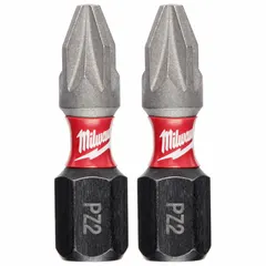 This Pozidriv insert bit features a PZ2 tip size and a standard hex shank for use with impact drivers and power tools. Made from alloy steel, it is designed for driving Pozidriv fasteners in assembly and maintenance tasks. Sold as a 2-pack.