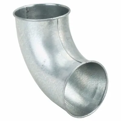 NORDFAB Siku 90 Derajat: Baja, Untuk Diameter Saluran 4 in, Panjang Keseluruhan 10 in, Sudut 90° - Elbows