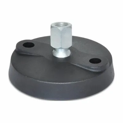 JW WINCO Duduk Perataan Ujung Betina: Putar Tanpa Baut, Nilon Isi Kaca - Vibration-Damping Female Leveling Mounts