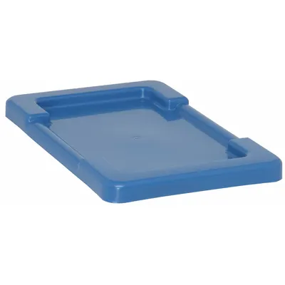 QUANTUM STORAGE SYSTEMS Tutup: 17 1/4 in x 11 in, Biru, Sesuai FDA - Lids for Cross-Stacking & Nesting Totes