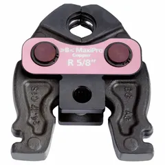 This press jaw is designed for use with the MaxiPro compact press tool to form press connections on 5/8 in copper and steel pipes. It is suitable for plumbing, HVAC, and industrial piping applications where leak-free joints are required.