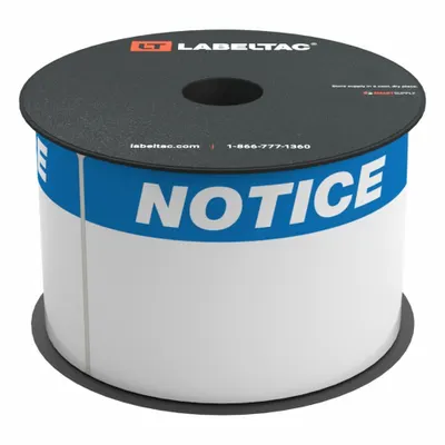 CREATIVE SAFETY SUPPLY LabelTac OSHA Header Supply: Pemberitahuan, Biru Pemberitahuan OSHA Header Supply, 5 in x 3 in - LabelTac Notice Precut Label Rolls