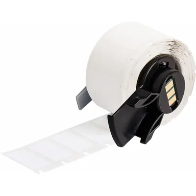 BRADY Label Pembungkus: 1/2 in x 1 in, Vinil, Hitam di Atas Putih - Brady Precut Label Rolls