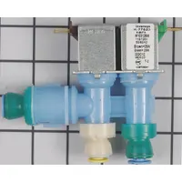 OEM replacement inlet valve for refrigerators and freezers. Controls water flow to ice makers and water dispensers. Compatible with select Whirlpool models