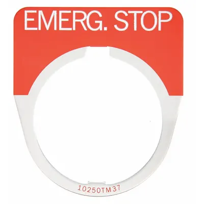 Pelat Legenda EATON: Ukuran Pemasangan Panel 30 mm, Setengah Lingkaran, Lebar Keseluruhan 1 5/8 in - Push-Button Rings & Plates