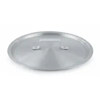 Aluminum cover for 10-quart pots, with aluminum handle. NSF Certified for food safety. Suitable for commercial kitchen use to retain heat and prevent contamination