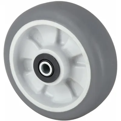 Roda Caster: Diameter Roda 6 in - Nonmarking Rubber Tread on Plastic Core Wheels