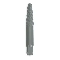 Size #4 spiral-flute screw extractor designed for removing broken or damaged screws with a capacity of 7/16 in to 9/16 in. The spiral-flute design provides a strong grip on seized fasteners, allowing reverse rotation removal. Suitable for use in automotive repair, machinery maintenance, and general industrial applications.