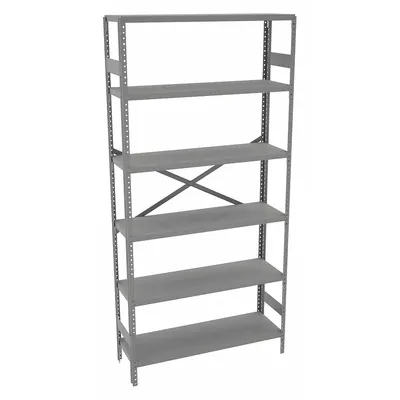 TENNSCO Rak Logam: Berdiri Sendiri, Ringan, 36 in x 12 in, 72 in Tinggi Keseluruhan - Light-Duty Standalone Open Metal Shelving