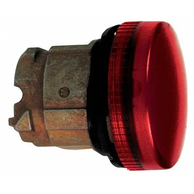 Kepala Lampu Indikator SCHNEIDER: 22 mm Diameter Lubang Pemasangan Panel, Merah, Fresnel, LED - Pilot-Light Heads