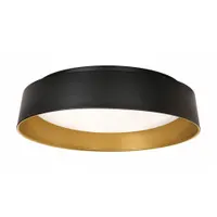 LED Flush Mount: 19 1/2 in Dia, Black/Gold, 5 in Ht, 4,000 lm, 2700K/3000K/3500K/4000K/5000K, 40 W (MPN DUNF20LAJUDBKGD)