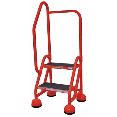 COTTERMAN Tangga Dorong: 1.5 ft Tinggi Platform, Terpasang Sebagian, Baja - Steel Ultra-Stable Weight-Actuated Ladders