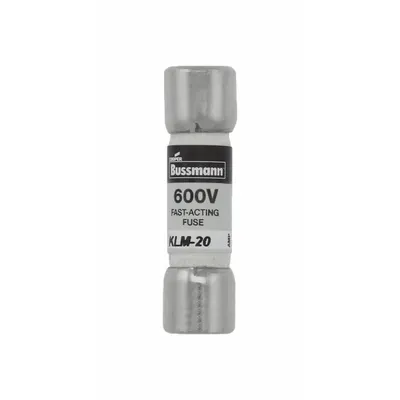 BUSSMANN Sekering: Seri KLM, Midget, Kerja Cepat, 20 A, 600 V AC, 600 V DC - Fast-Acting Cylindrical Fuses