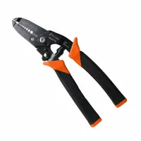 This wire stripper is designed for stripping insulation from 24 AWG to 12 AWG wire, with an overall length of 7 inches. It features a deluxe cushion grip for comfort during use. Typical applications include electrical wiring, panel building, and control system wiring