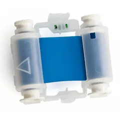 Blue resin ribbon from the R6900 series, 2 inches wide by 150 feet long. Solvent-resistant formulation for durable labeling in industrial environments. Compatible with Brady BMP71 and M710 printer series. RoHS compliant to 2015/863.