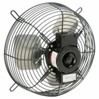 DAYTON Guard-Mounted Exhaust Fan: 12 in Blade, 1/15 hp, Totally Enclosed Air Over, 830 cfm, 115V AC