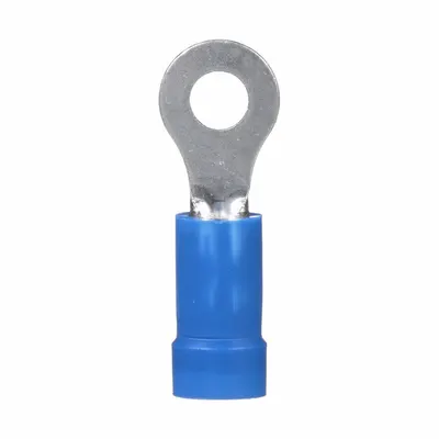 Terminal Ring PANDUIT: Biru, Isolasi Vinil, Ukuran Stud #6, Ukuran Kawat 16 AWG hingga 14 AWG - Insulated Ring Terminals