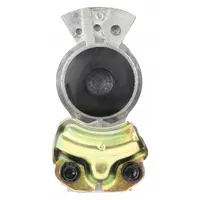 Steel universal gladhand with straight configuration and 1/2"-14 female pipe thread (FPT). Designed for coupling air brake lines between tractors and trailers in heavy-duty trucking pneumatic systems. Does not include shut-off feature