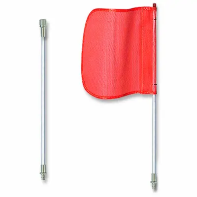 CHECKERS Cambuk Peringatan: Tidak Bercahaya, Oranye, Tinggi Keseluruhan 8 ft, Tinggi Bendera 11 in, Lebar Bendera 12 in - Blank Warning Whips